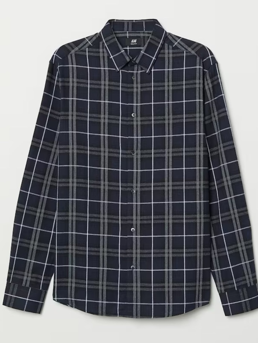 H&M Size M Women’s Plaid Button Blue Shirt